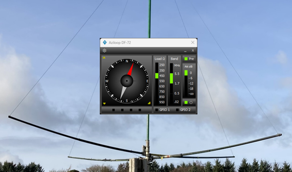 Aziloop DF-72 antenna installed outdoors on a central pole